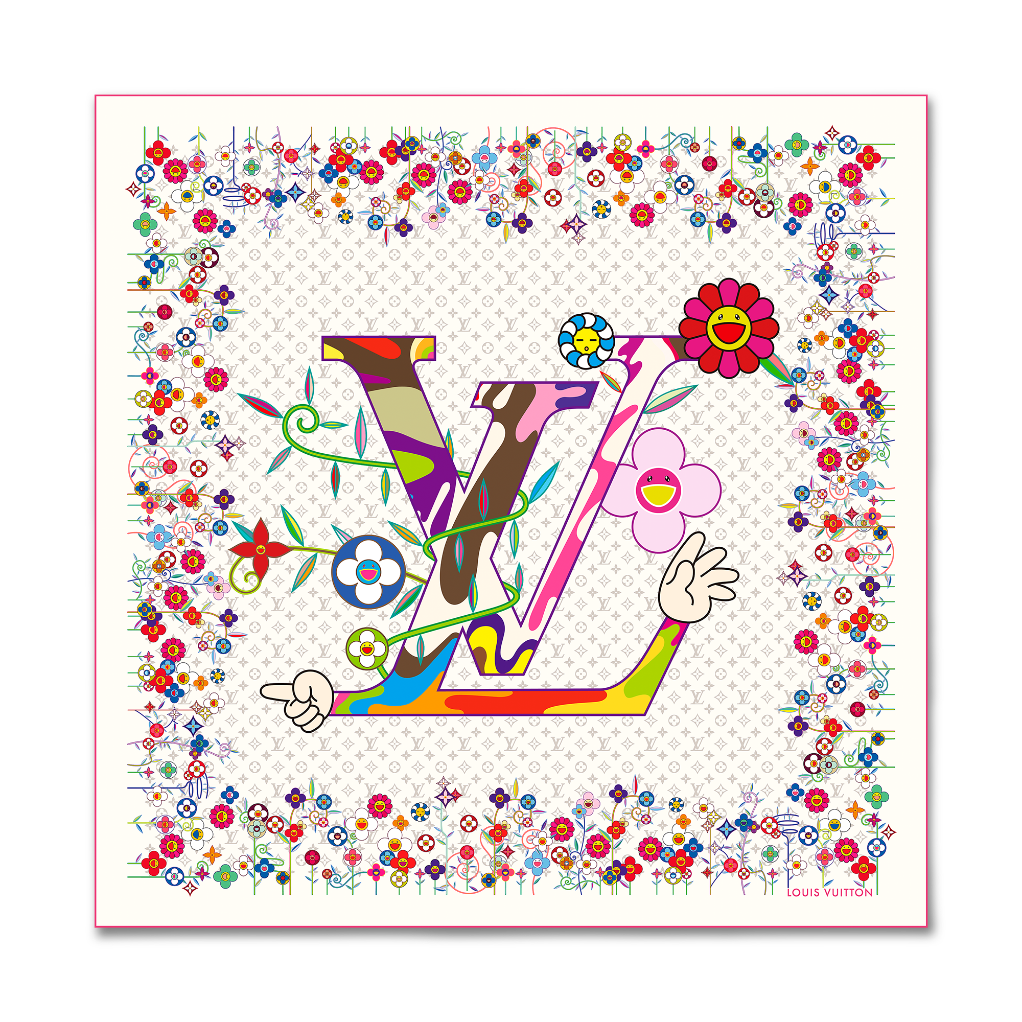 LV x TM Monogram Superflat Shawl - Luxury S00 White | LOUIS VUITTON